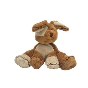 Tolo Toys Plush Puppy Dog Brown Cream Patchwork Stitched Stuffed Animal 8 inch
